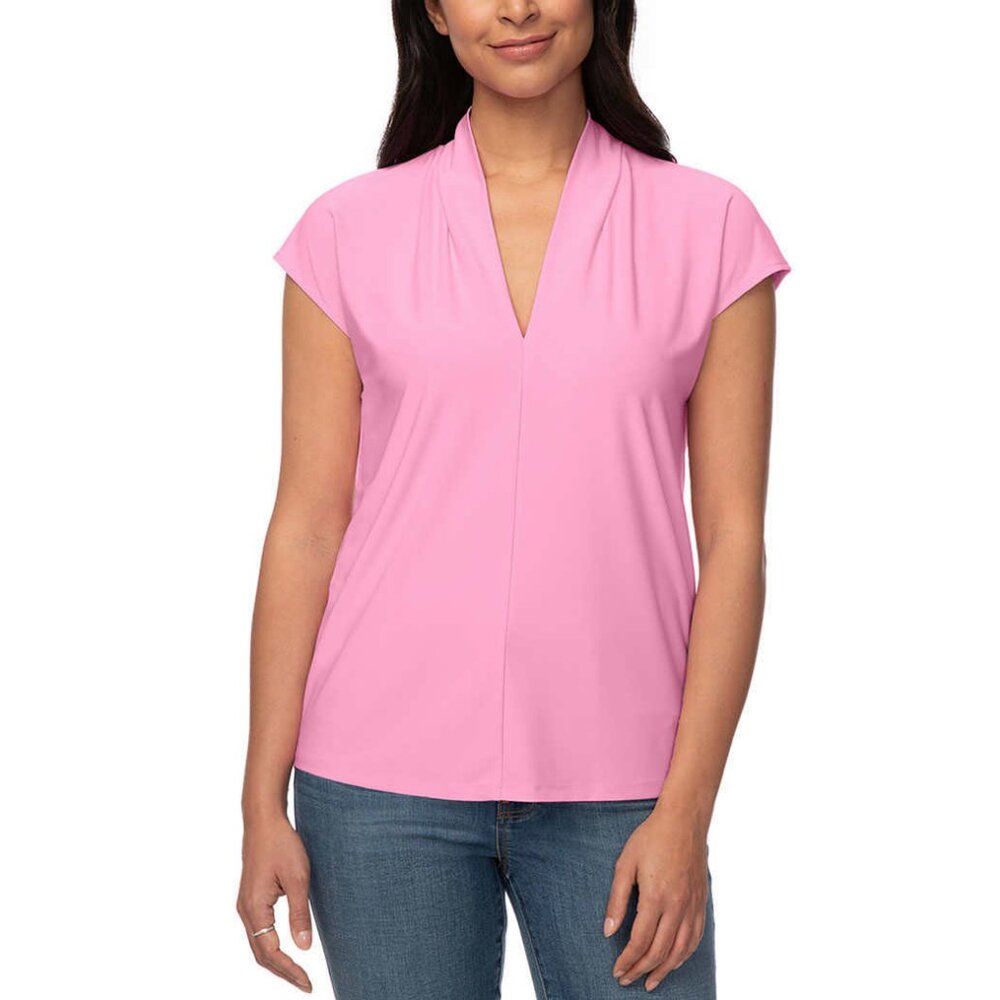 Buffalo Ladies' V-Neck Short Sleeve Blouse